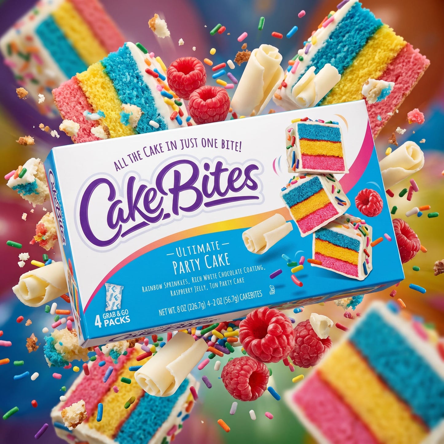 Cakebites Ultimate Party Cake — Grab & Go 8oz (4 × 2oz packs)