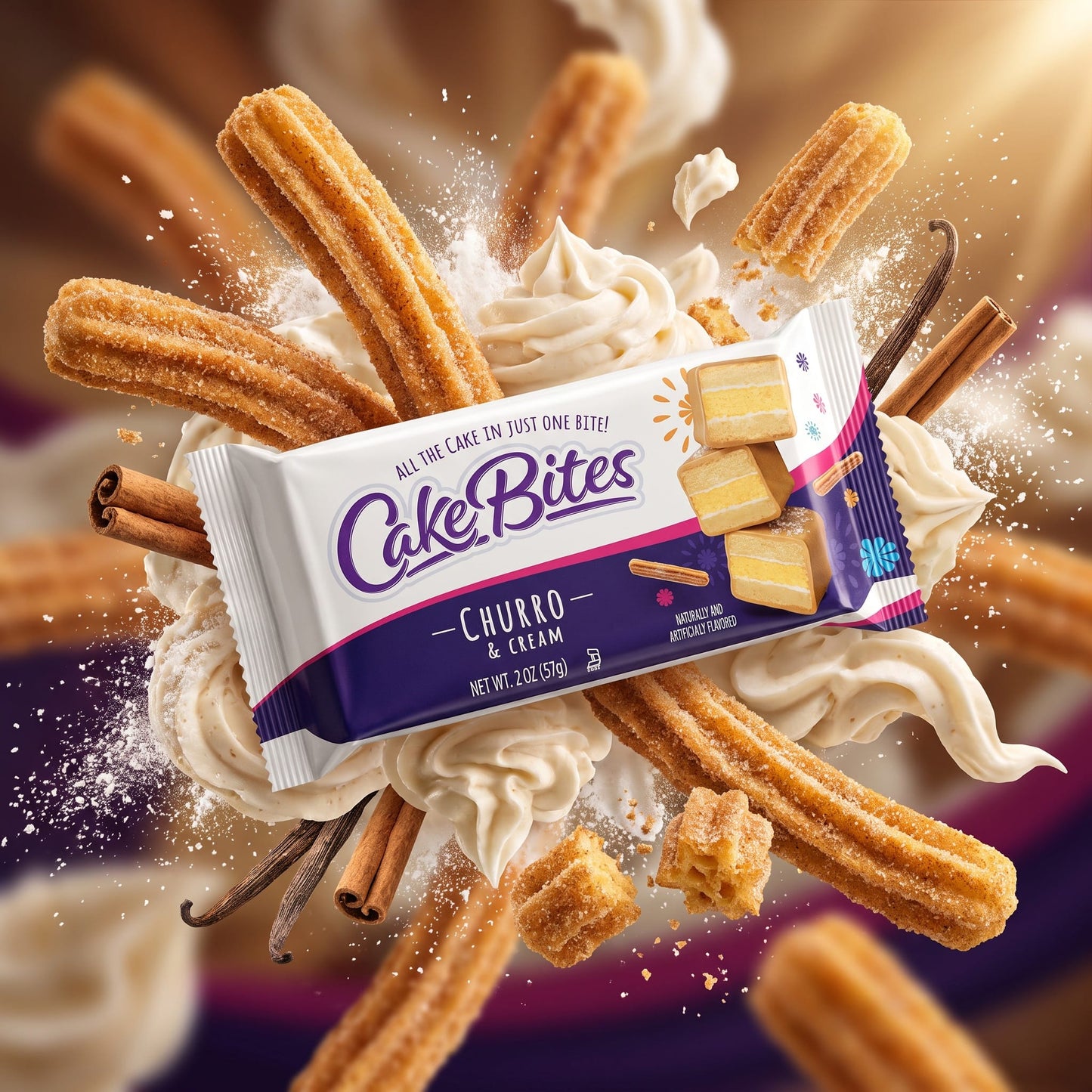 Cakebites Churro and Cream 2oz — creative scene