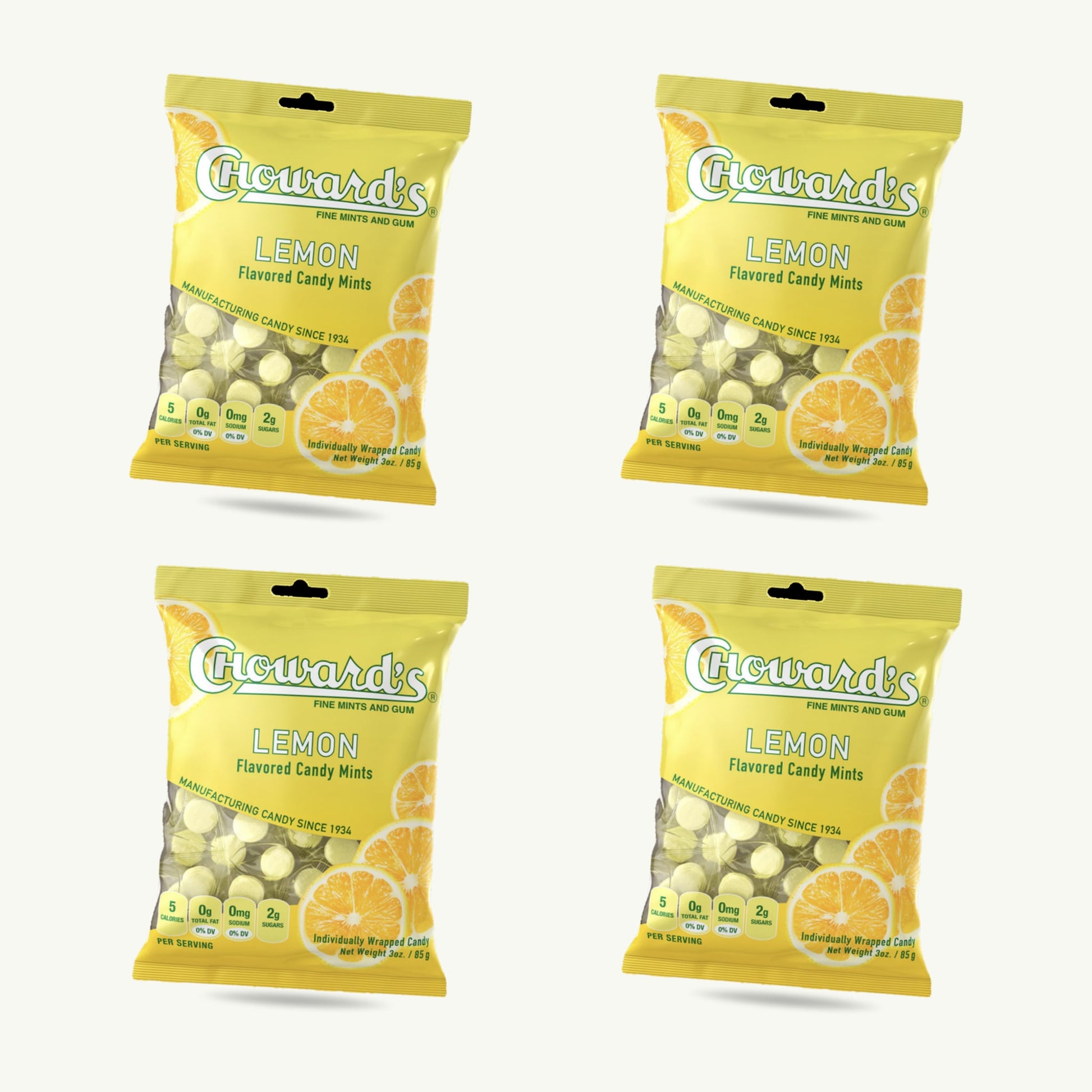 Choward's Lemon Flavored Mint Candy 3oz — 4-pack