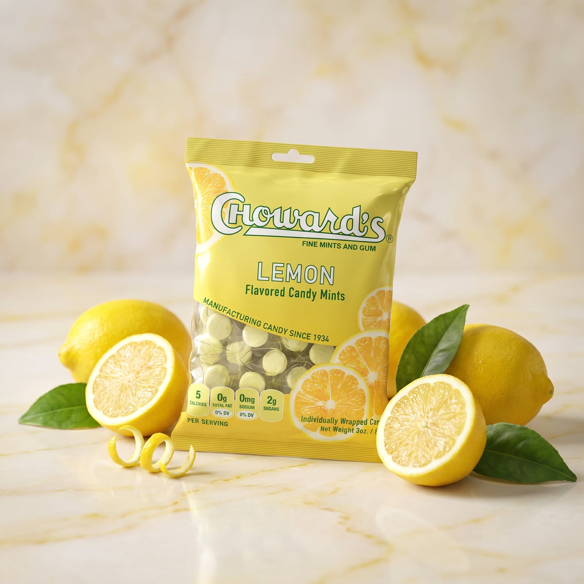 Choward's Lemon Flavored Mint Candy 3oz — luxe scene
