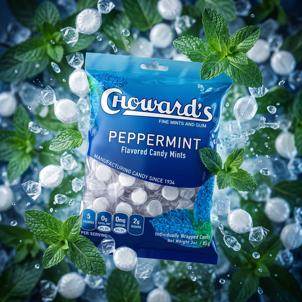 Choward's Pepperminf Flavored Candy Mints 3oz — creative scene