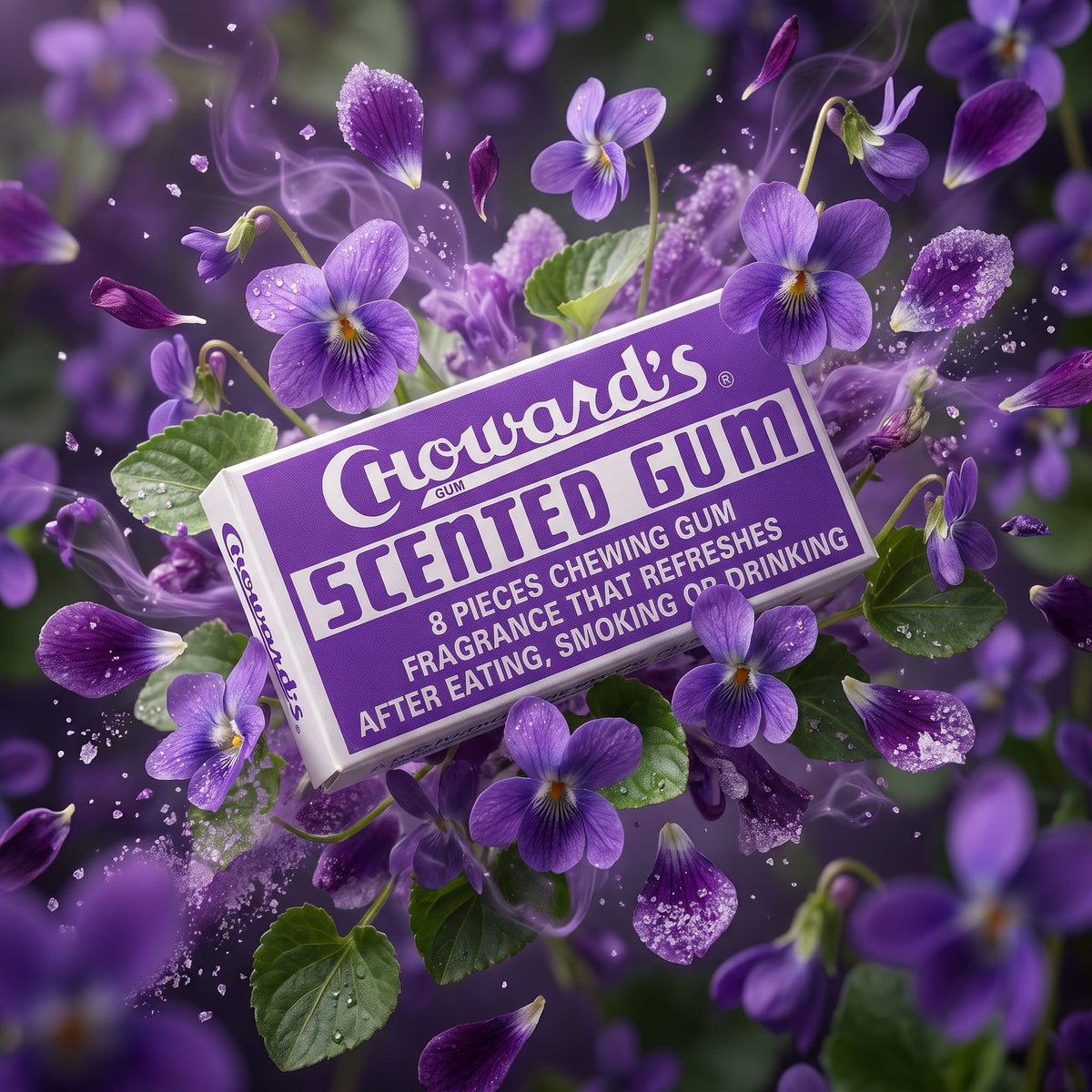 Choward's Scented Gum — Violet Chewing Gum, 8-Piece Pack