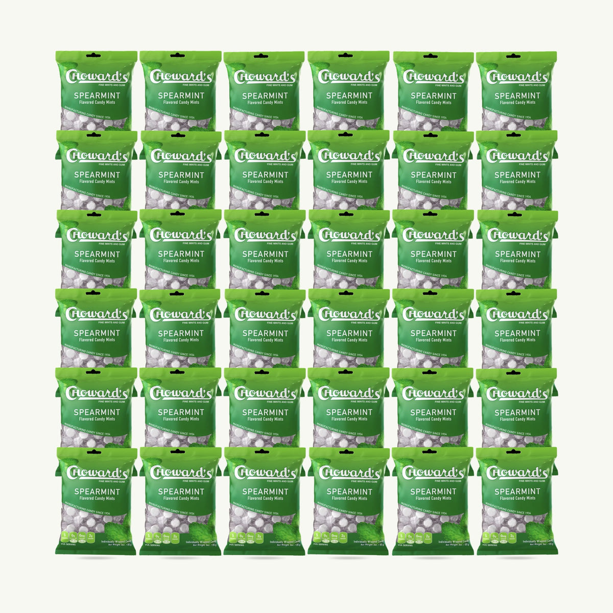 Choward's Spearmint Flavored Mins 3oz — 36-pack