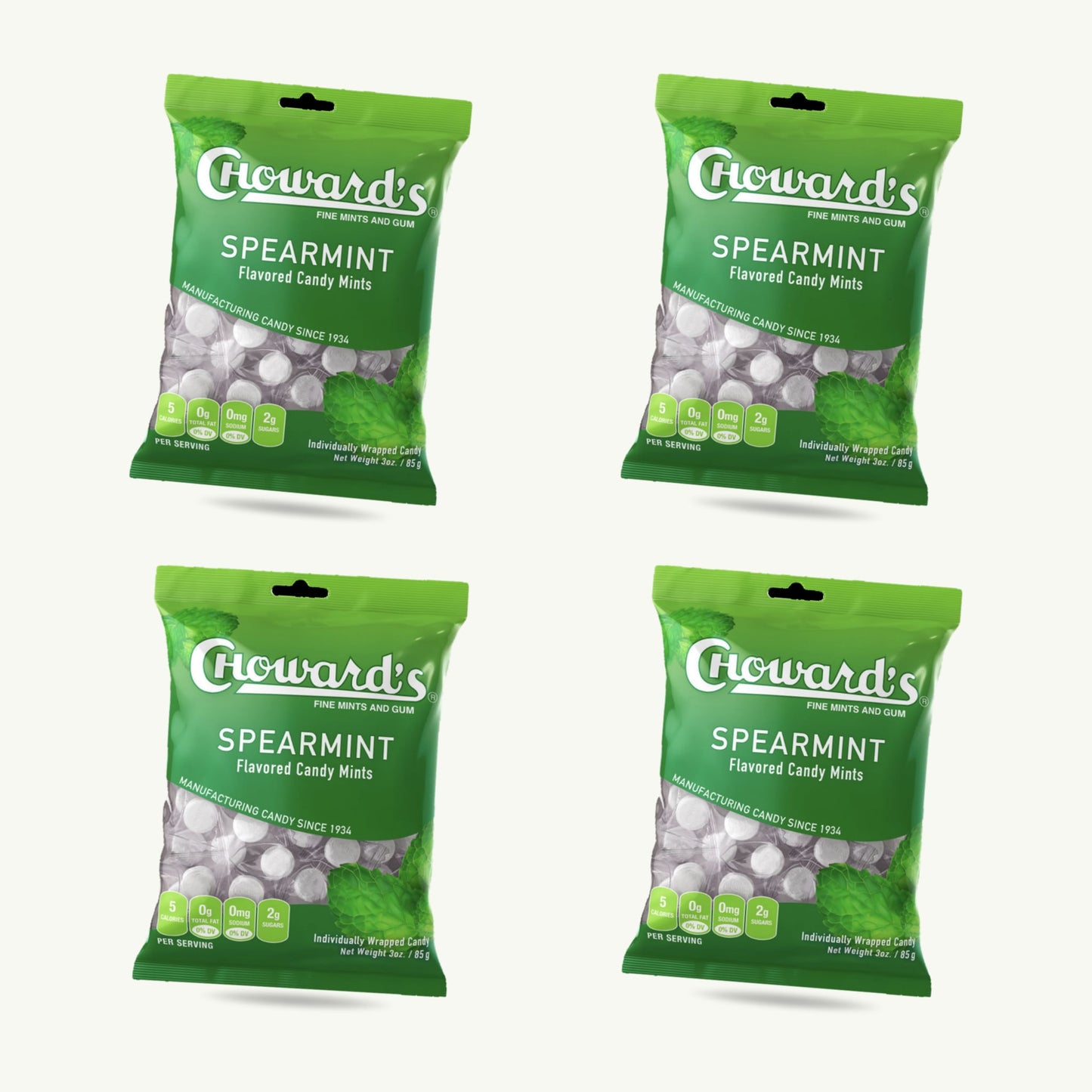 Choward's Spearmint Flavored Mins 3oz — 4-pack