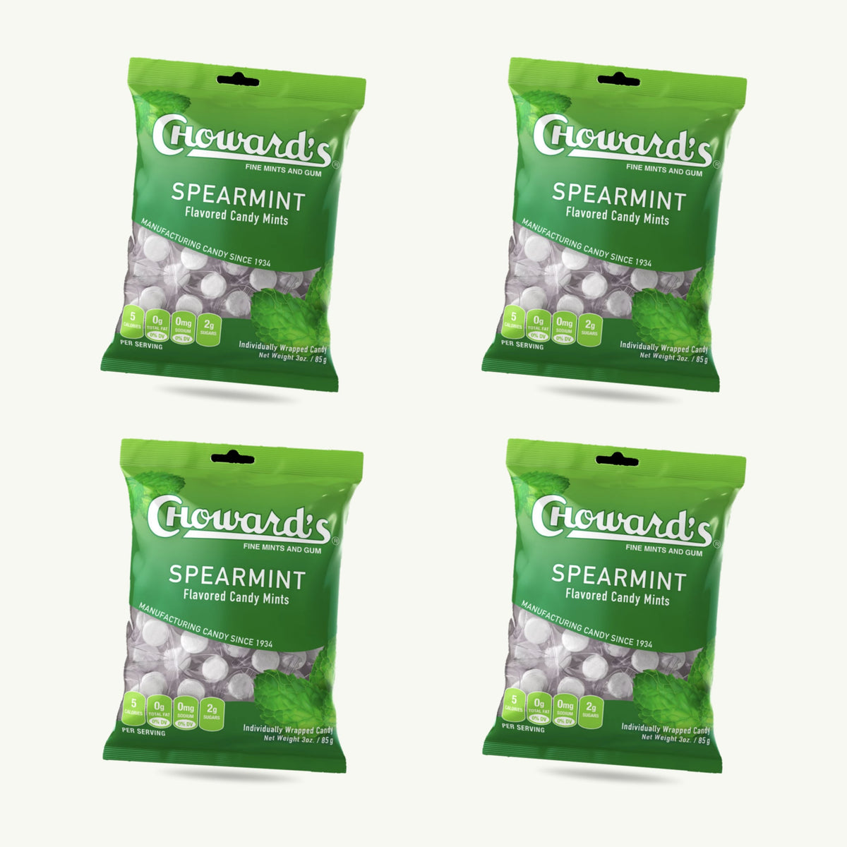 Choward's Spearmint Flavored Mins 3oz — 4-pack