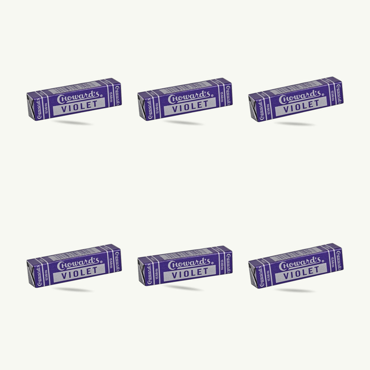 Choward's Violet Flavored Candy Mints 15ct Roll — 6-pack