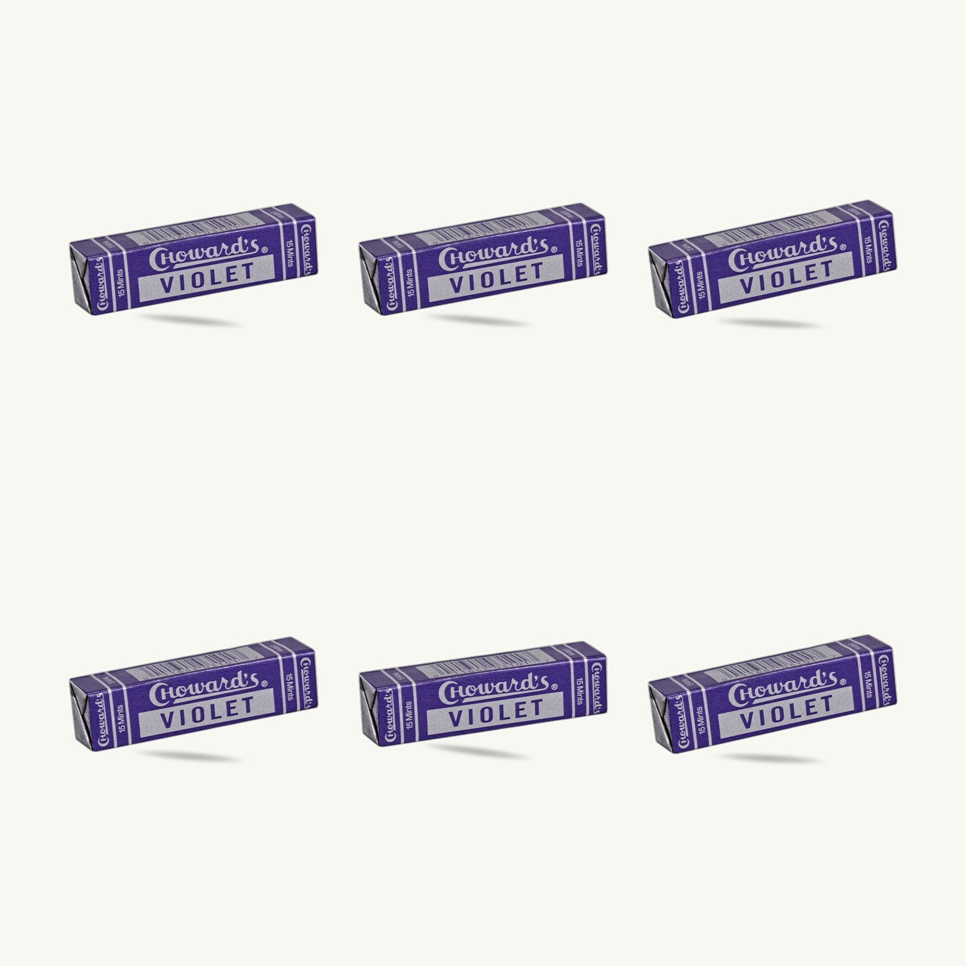 Choward's Violet Flavored Candy Mints 15ct Roll — 6-pack