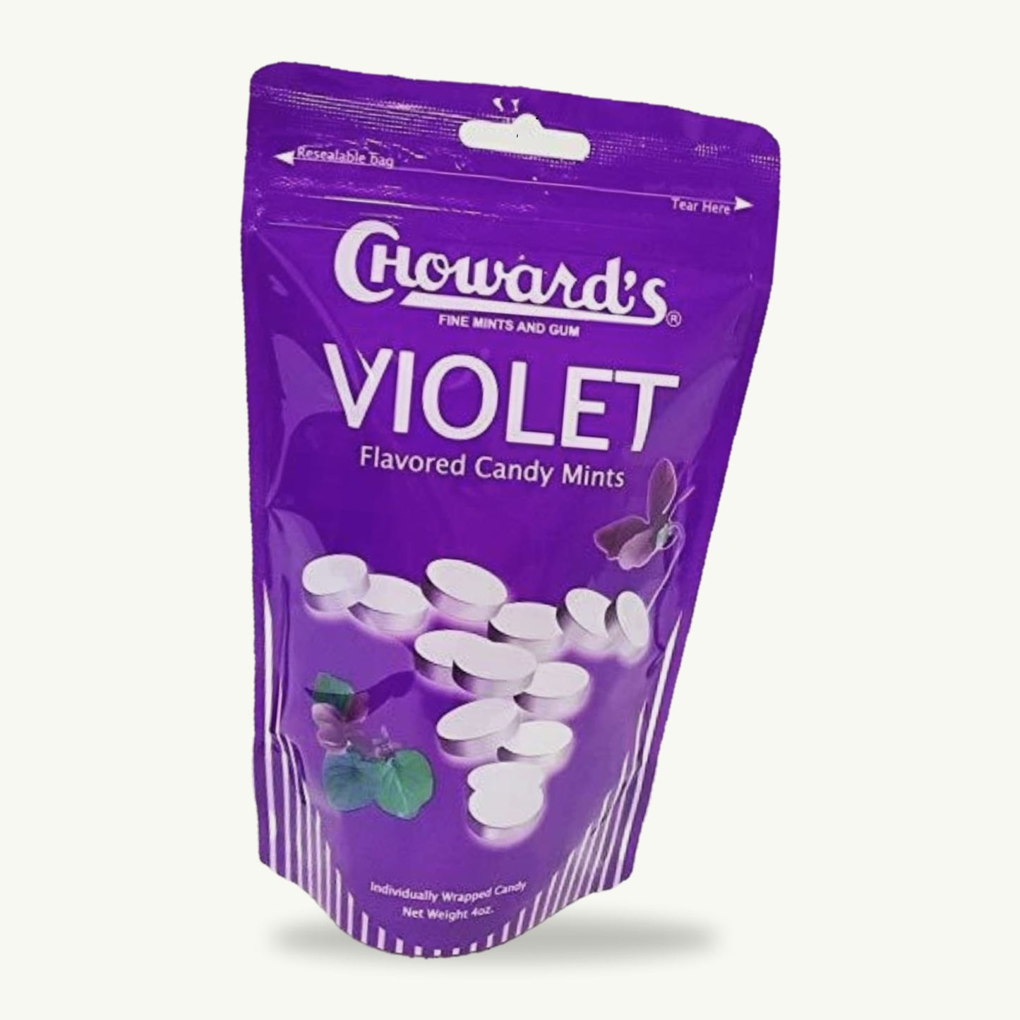 Choward's Violet Flavored Candy Mints 4oz — hero