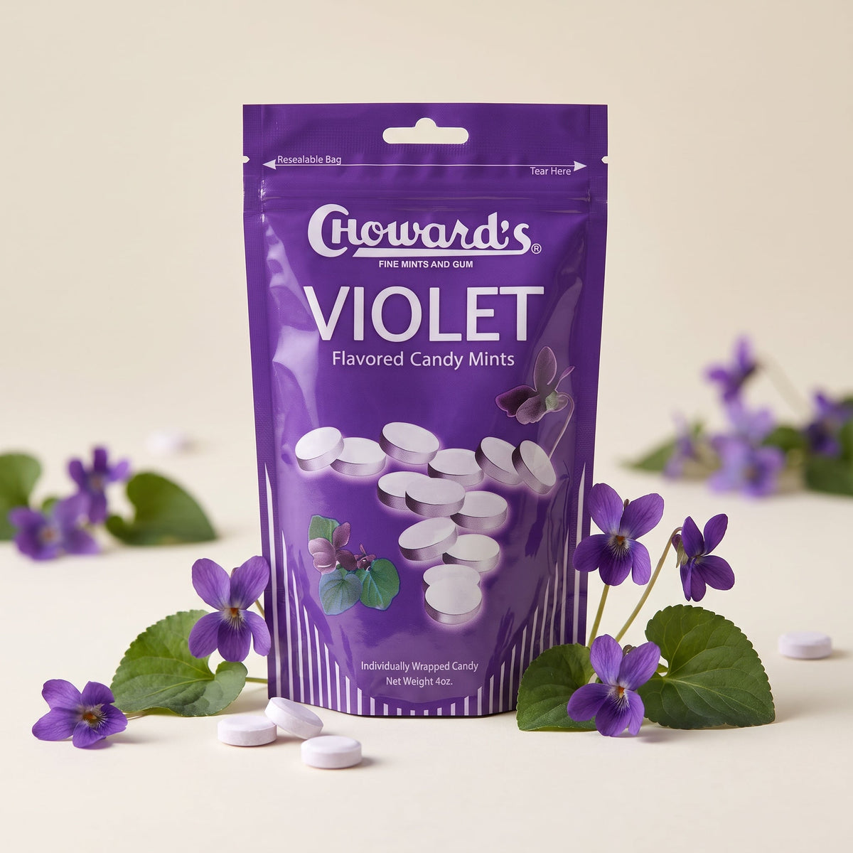 Choward's Violet Flavored Candy Mints 4oz — luxe scene