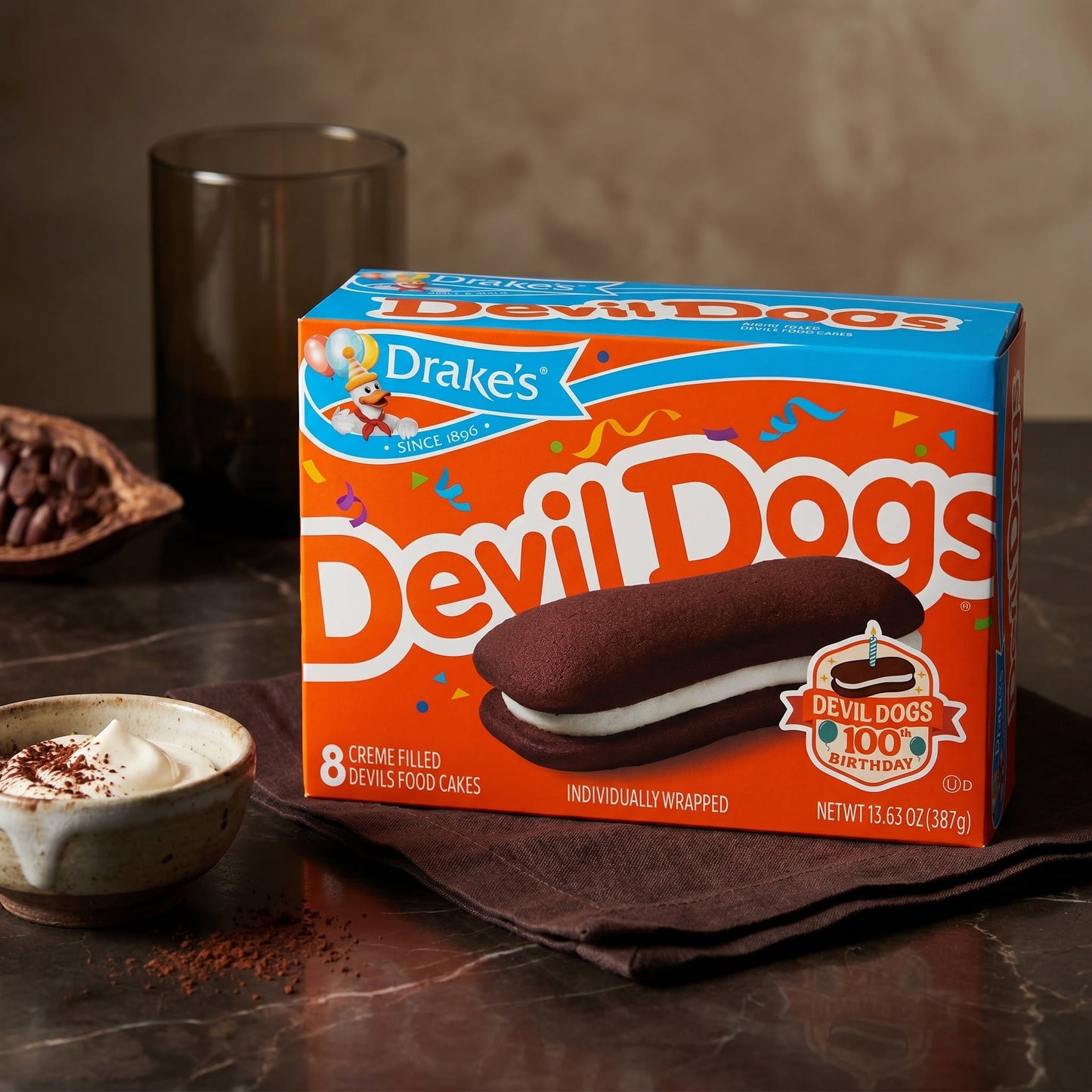 Drake's Snack Cakes Variety Pack – Devil Dogs (3), Yodels (3) – Cream-Filled Snack Cakes – 6 Boxes