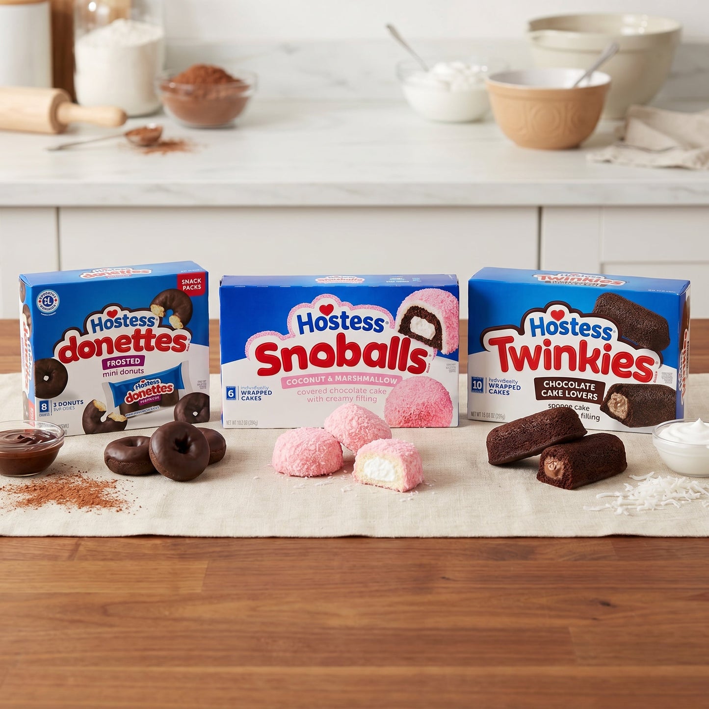 Hostess Drake's Snack Cake Variety Pack — Twinkies, Yodels, Donettes, Snoballs, Chocolate Twinkies - 6 Full Boxes