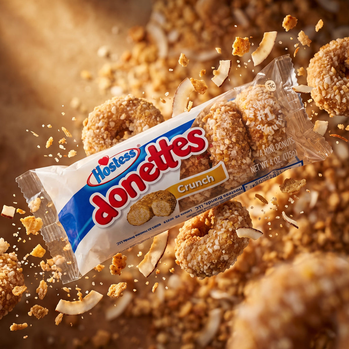 Hostess Crunch Donettes - 6 Mini Donuts - 4oz