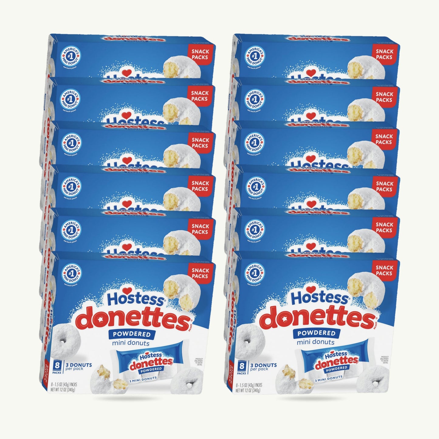 Hostess Donettes Powdered Mini Donuts 12oz 8ct