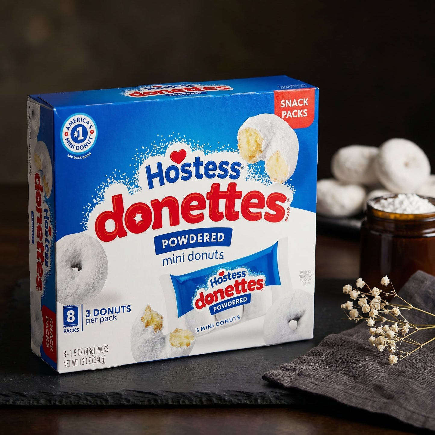 Hostess Donettes Powdered Mini Donuts 12oz 8ct