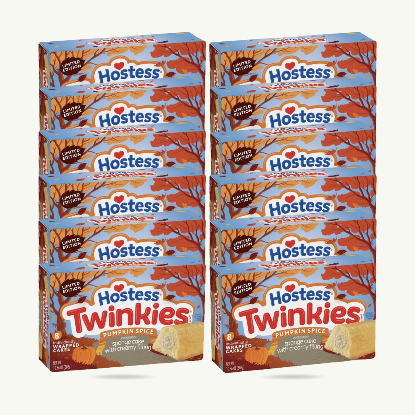 Hostess Pumpkin Spice Twinkies Limited Edition 10.86oz 8ct — 12-pack