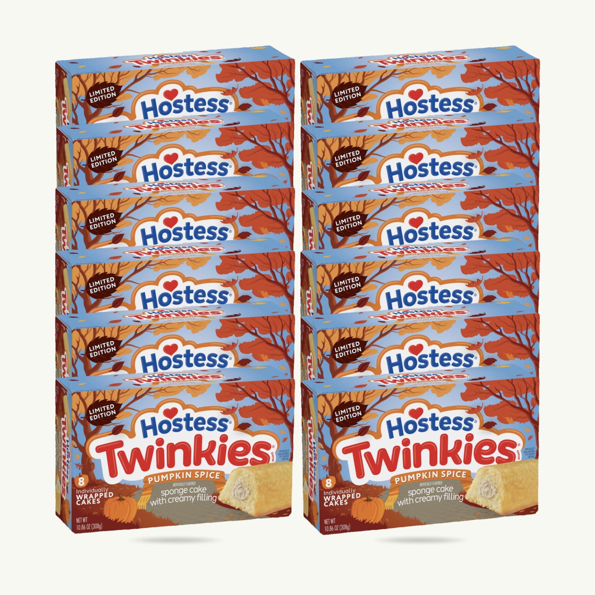 Hostess Pumpkin Spice Twinkies Limited Edition 10.86oz 8ct — 12-pack
