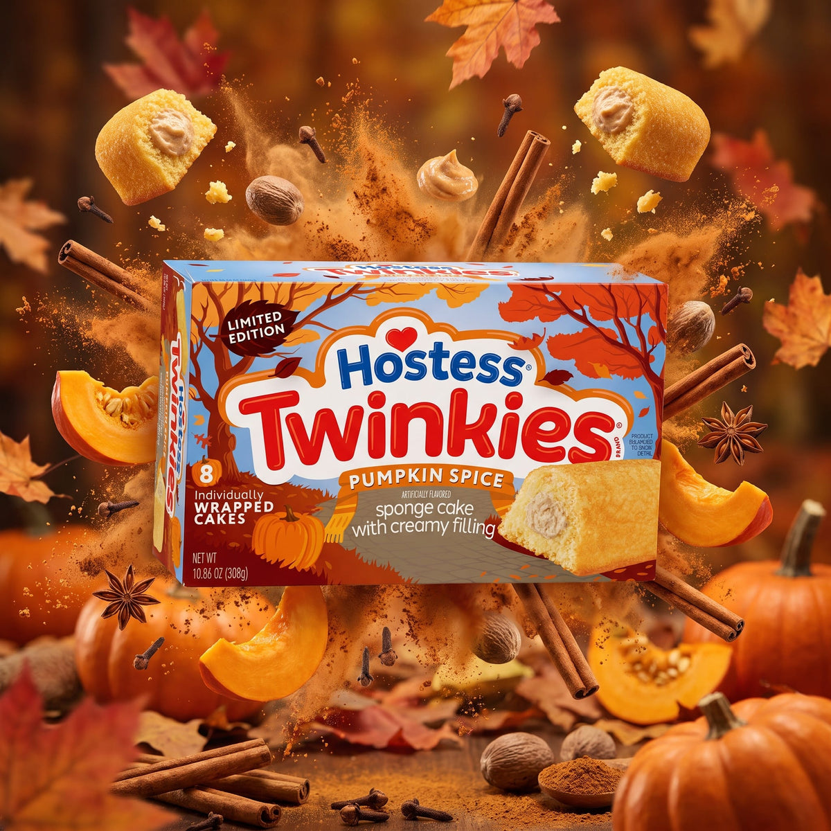 Hostess Pumpkin Spice Twinkies Limited Edition 10.86oz 8ct — creative scene