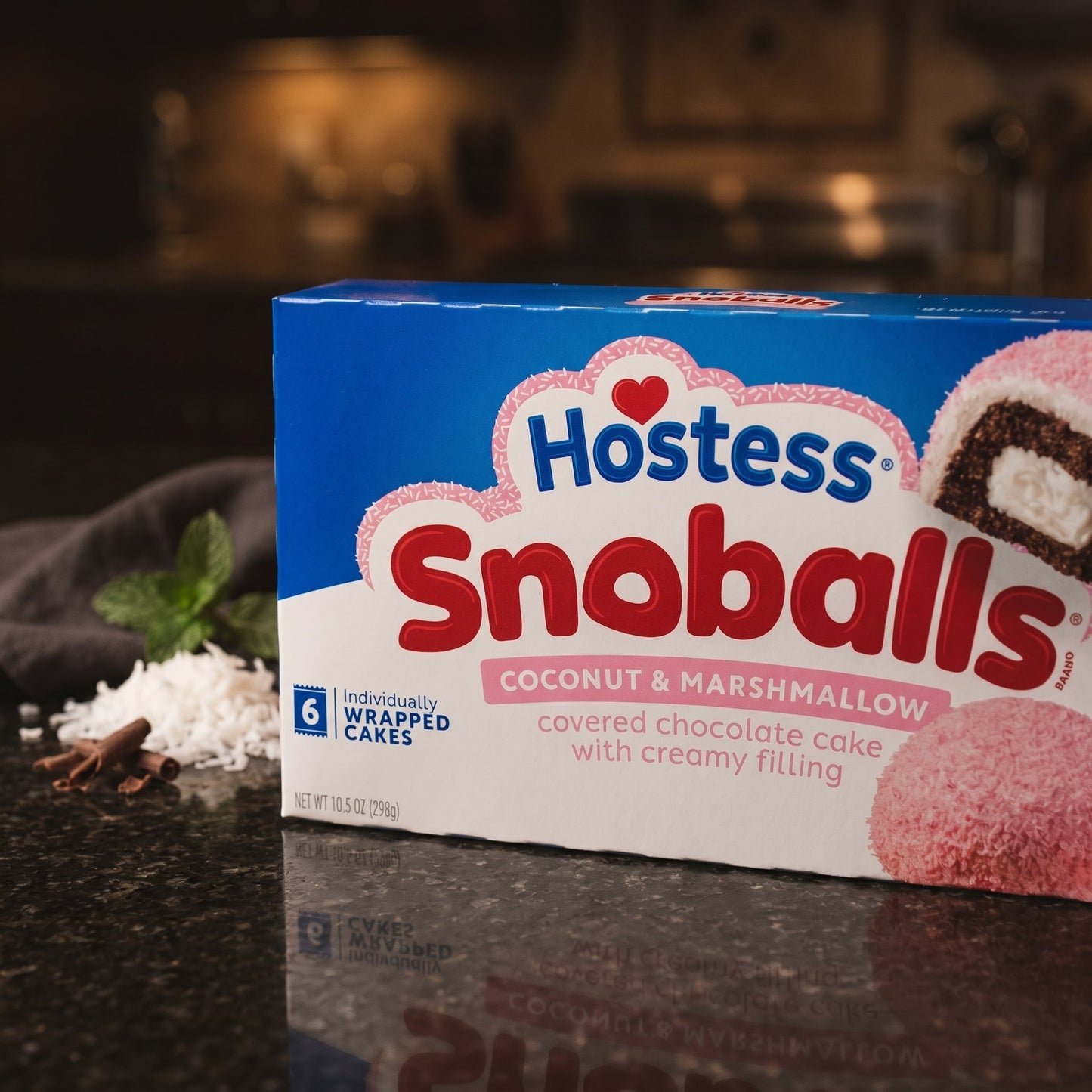 Hostess Snowballs Coconut Marshmallow Chocolate Cake (Pink) 10.5oz 6ct