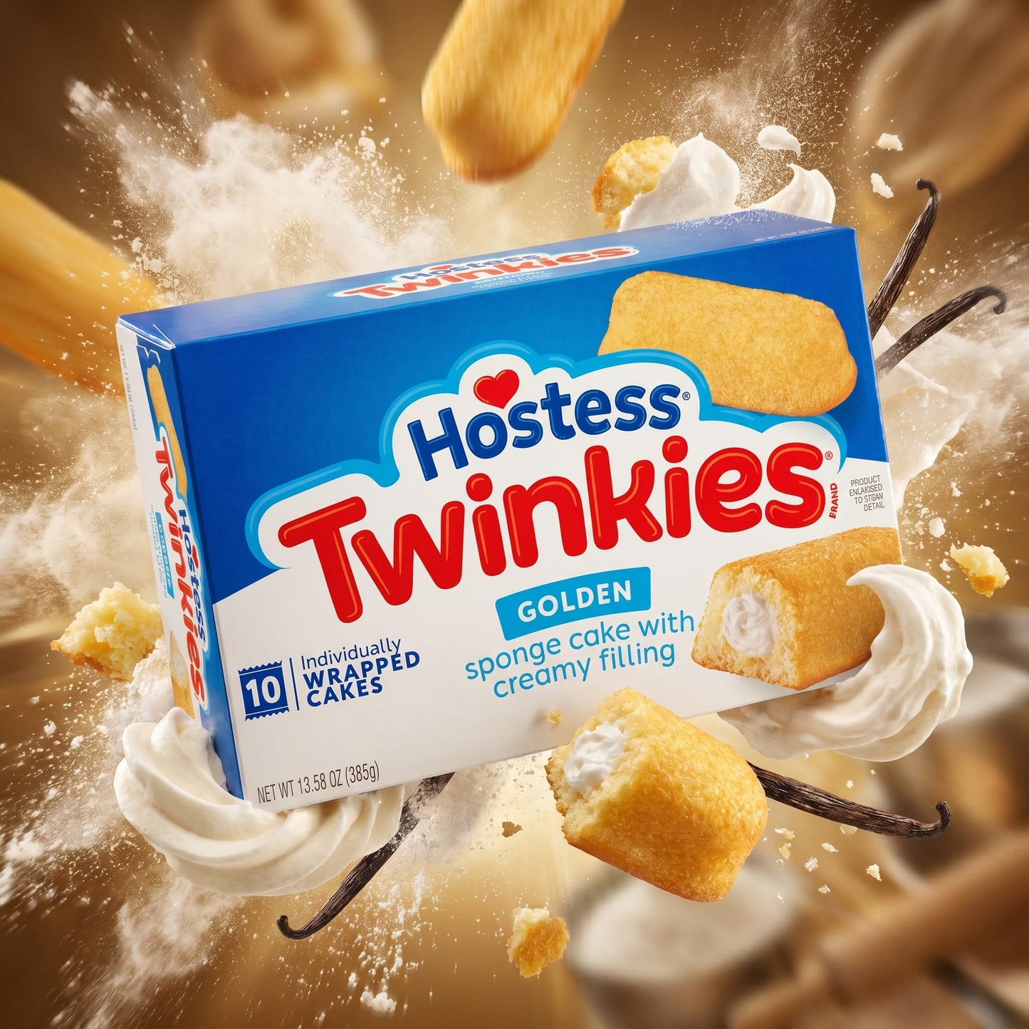 Hostess Twinkies Golden Sponge Cake Creme Filling 13.58oz 10ct