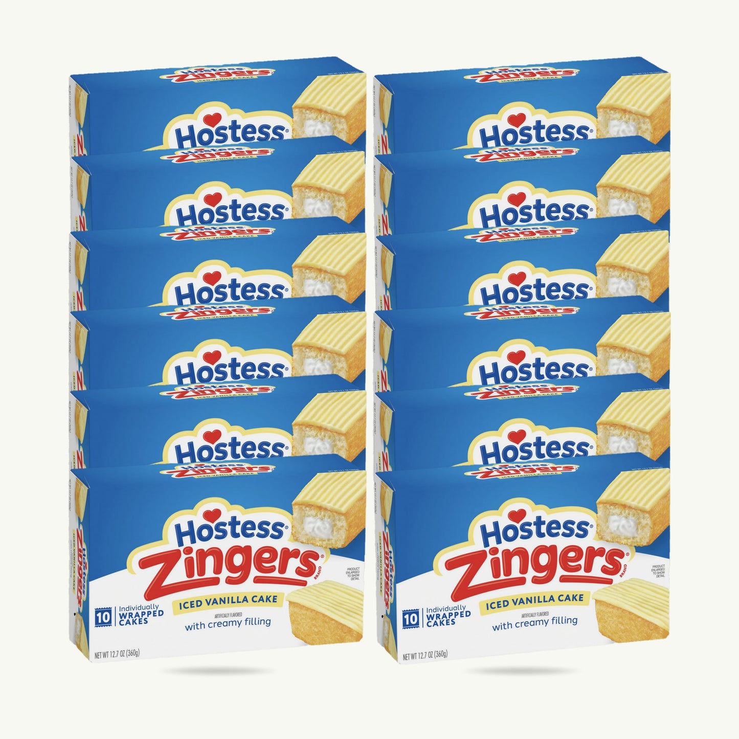 Hostess Zingers Iced Vanilla Cake 12.7oz 10ct
