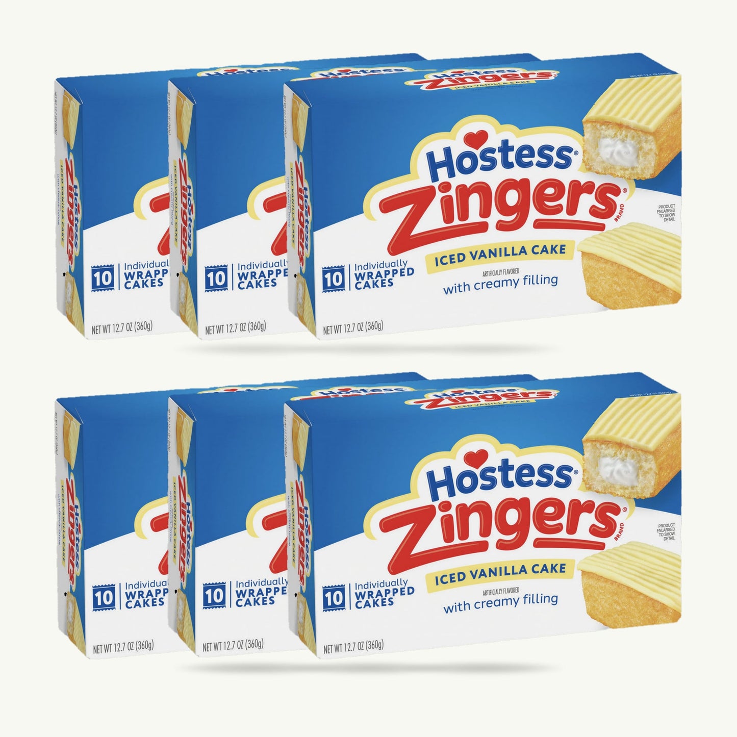 Hostess Zingers Iced Vanilla Cake 12.7oz 10ct