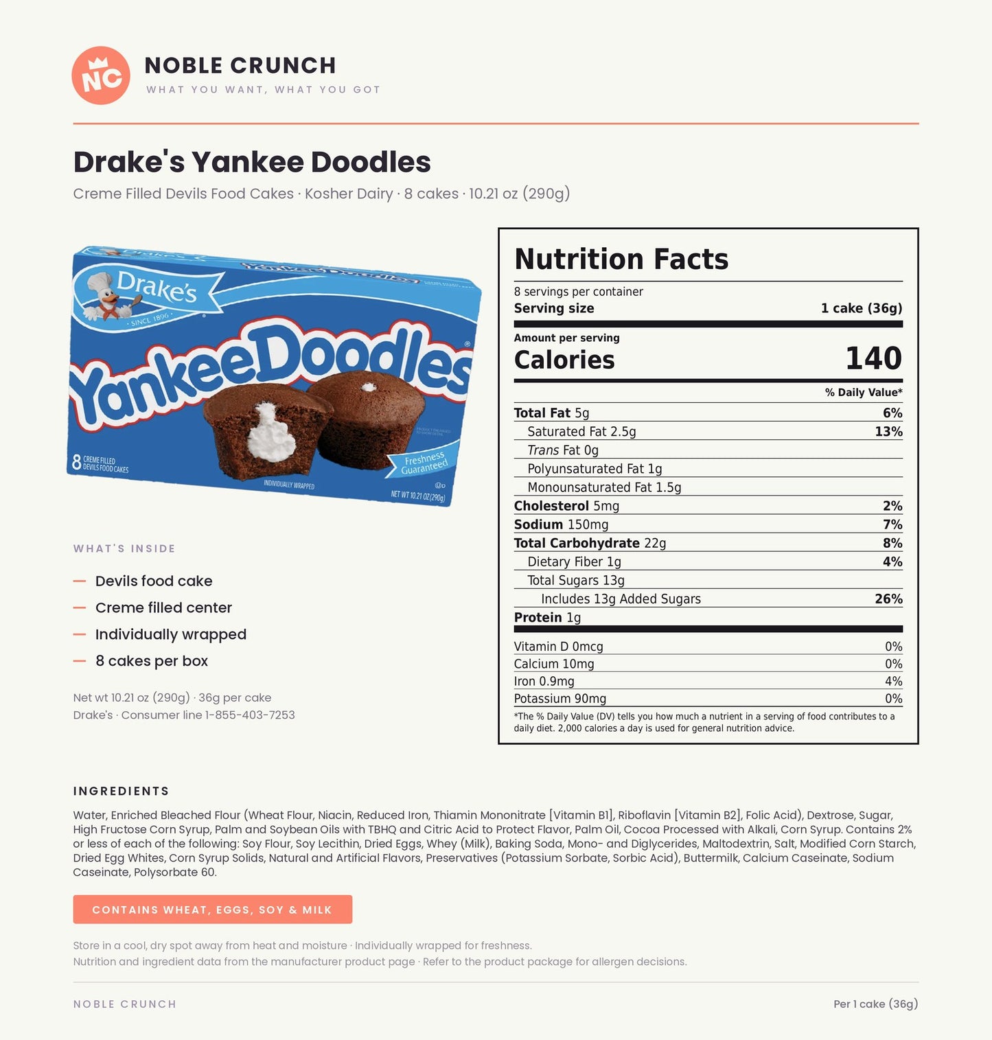 Drake's Yankee Doodles 10.21oz 8ct