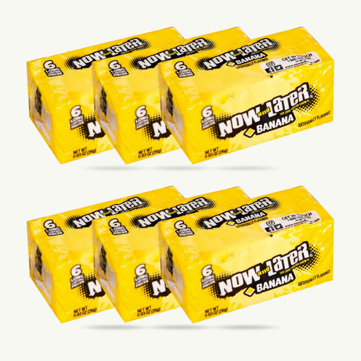 Now and Later Banana 0.93oz 6ct