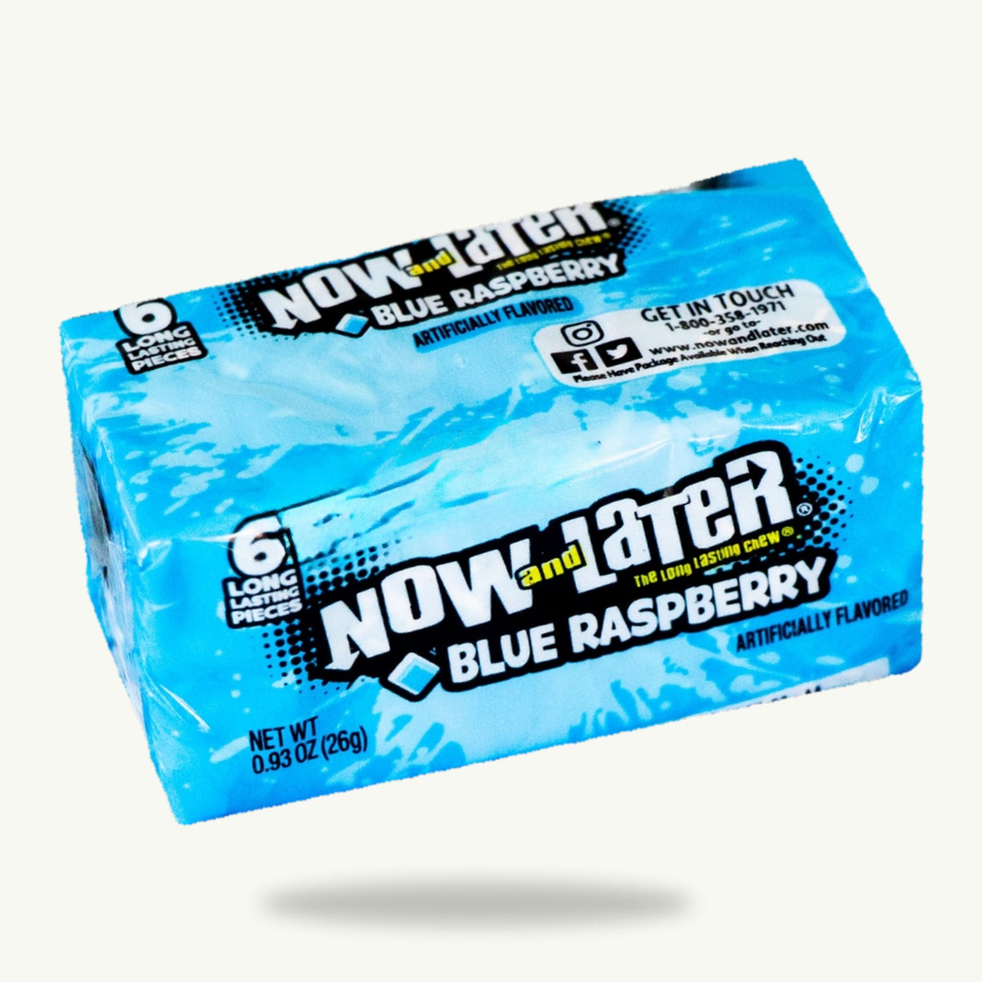Now and Later Blue Raspberry Candy 0.93oz 6ct — hero