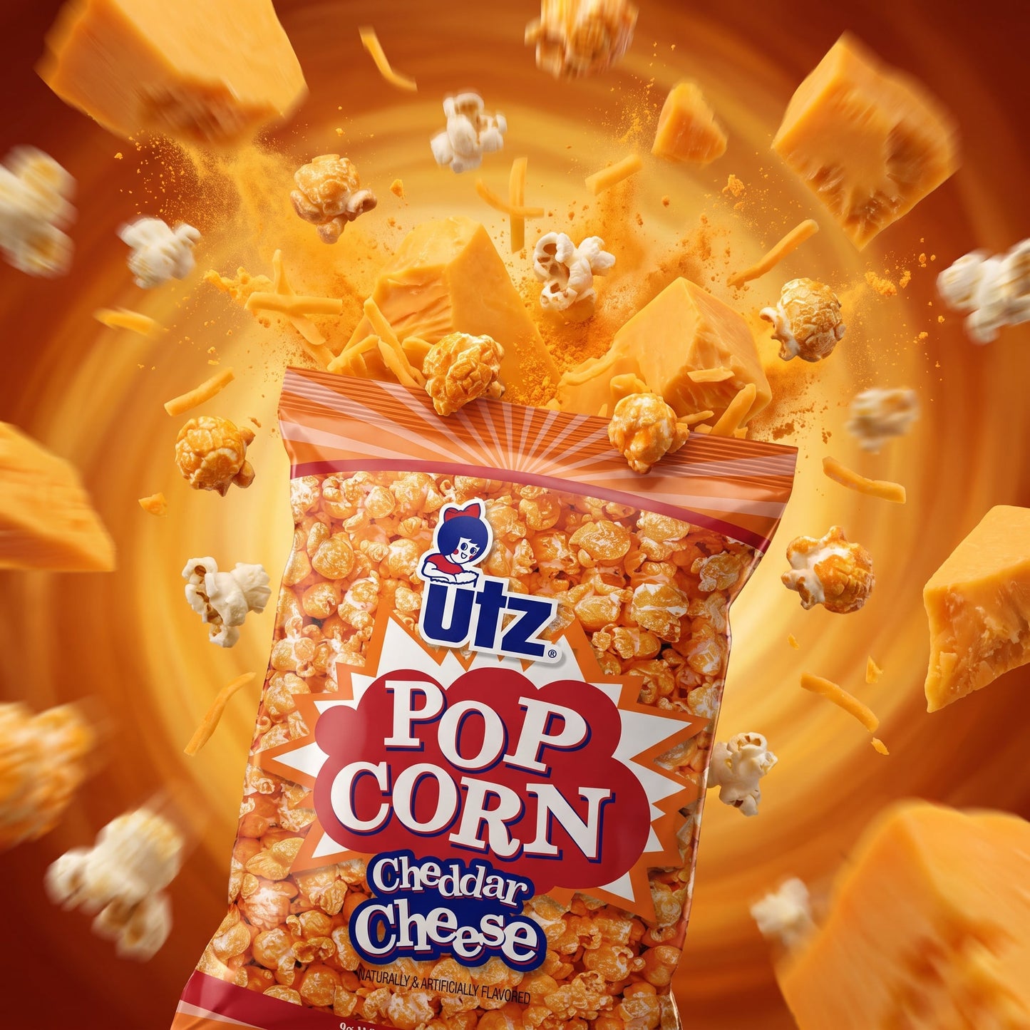 Utz Popcorn Variety Pack 6.5oz – Cheddar Cheese (2), Butter (2), White Cheddar (2) – Popcorn Variety Packs – 6 Bags