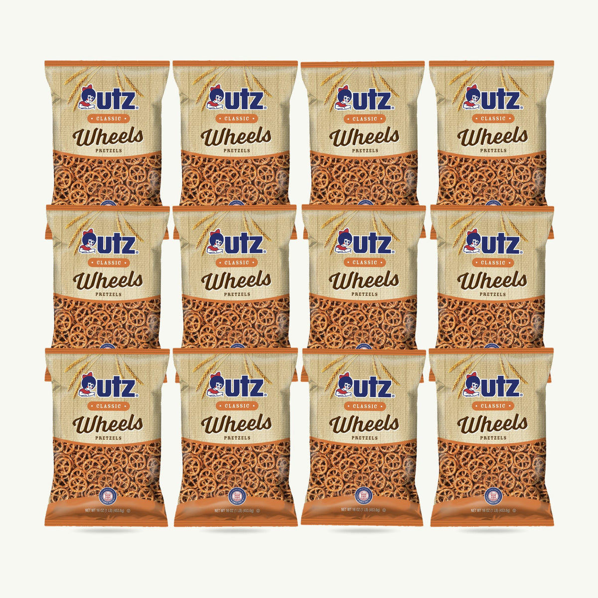 Utz Classic Wheels Pretzels 16oz — 12-pack