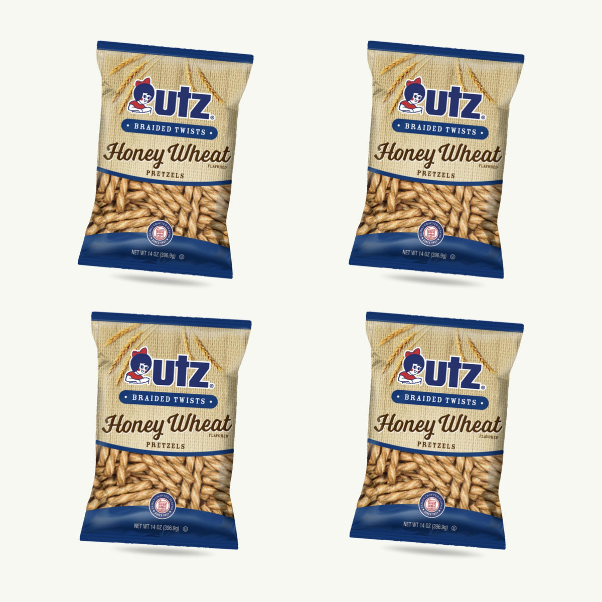Utz Honey Wheat Braided Pretzel Twists 14oz — 4-pack