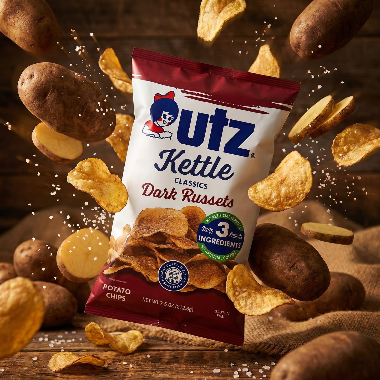 Utz Dark Russets Potato Chips 7.5oz