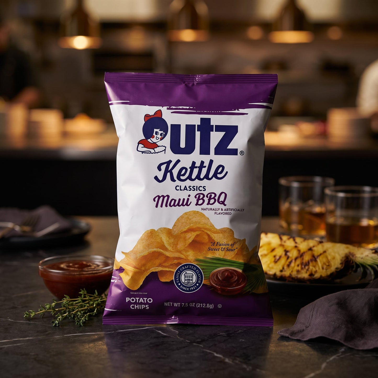 Utz Kettle Brand Snack Variety Pack — Potato Chips (Crab, Original, Maui, Smokin Sweet BBQ), Spicy Kimchi Kettle Chips, Popcorn (Butter, White Cheddar, Cheddar), Onion Rings Snacks - 9 Bags