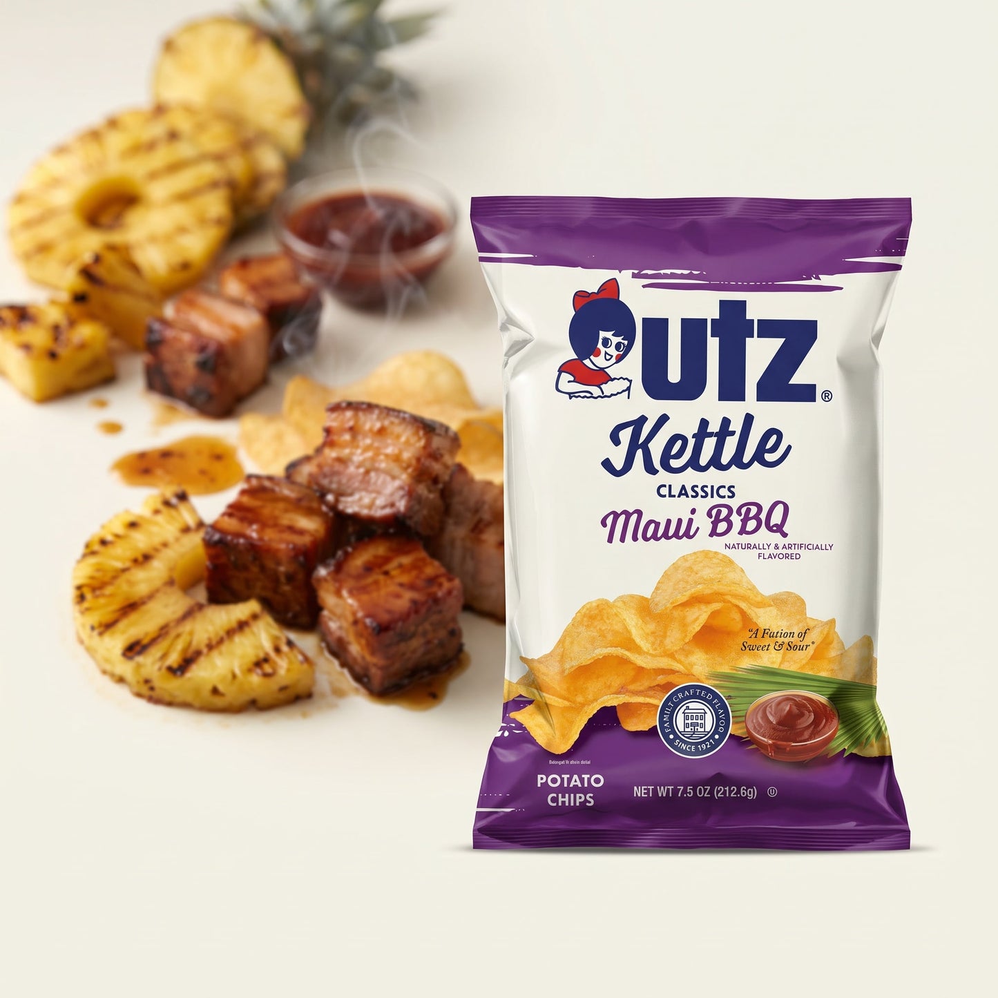 Utz Maui BBQ Kettle Potato Chips 7.5oz