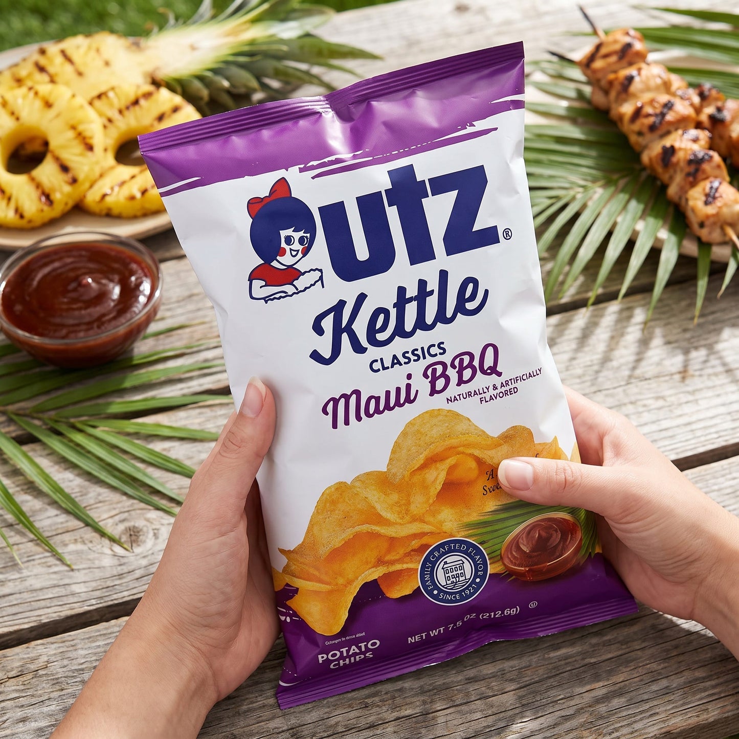 Utz Maui BBQ Kettle Potato Chips 7.5oz