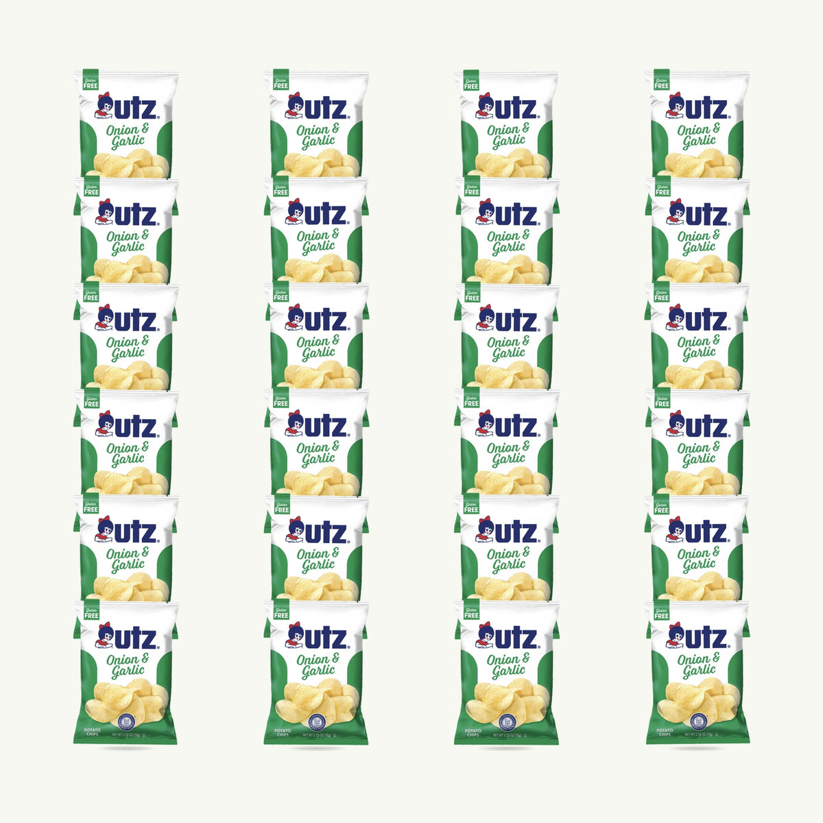 Utz Onion and Garlic Potato Chips 2.75oz — 24-pack
