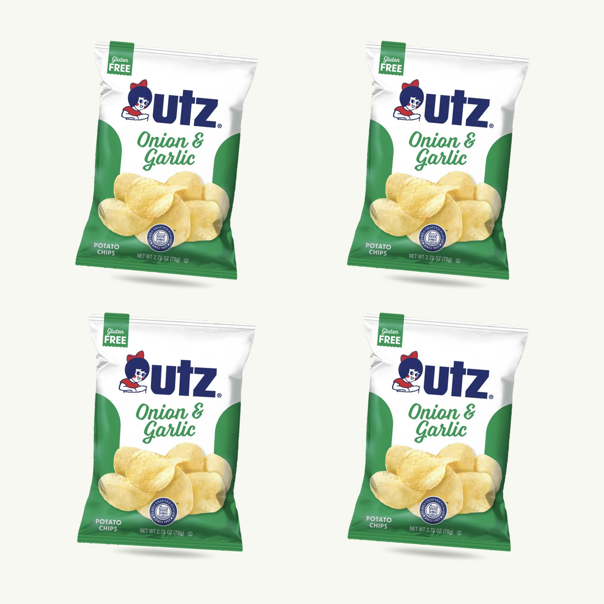 Utz Onion and Garlic Potato Chips 2.75oz — 4-pack