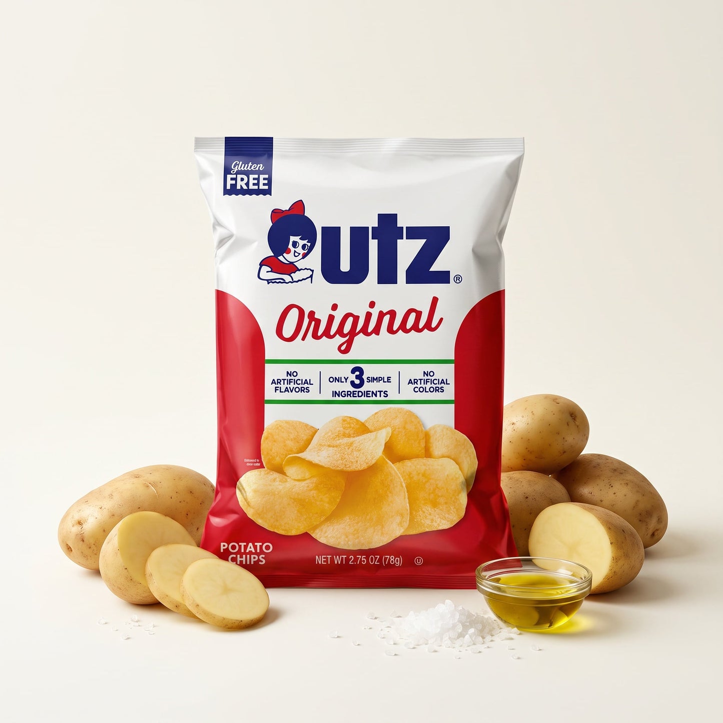Utz Potato Chips Variety Pack – Original (4), Crab Chip (4) – Potato Chip Variety Packs – 8 Bags