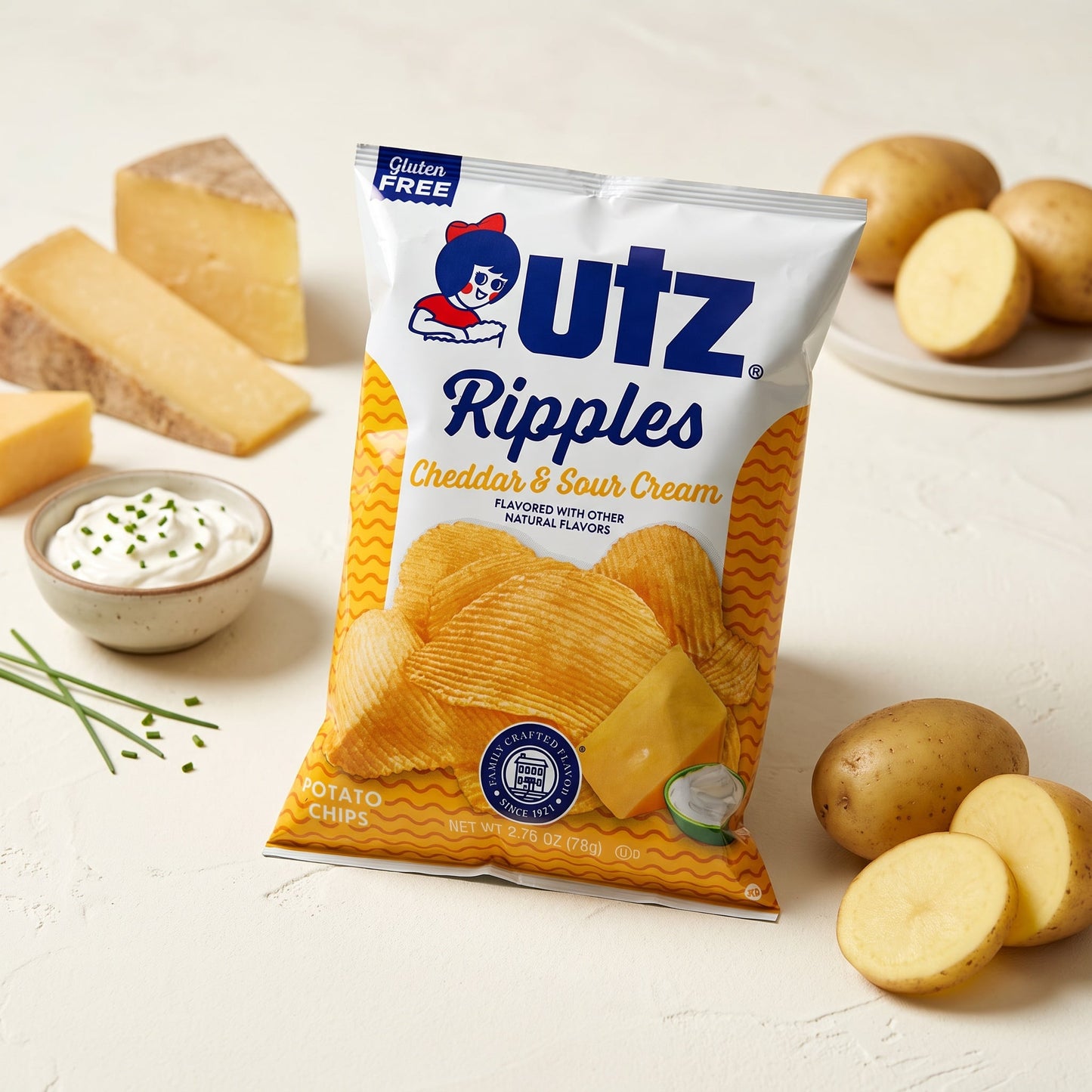 Utz Ripples Cheddar Sour Cream 2.75oz