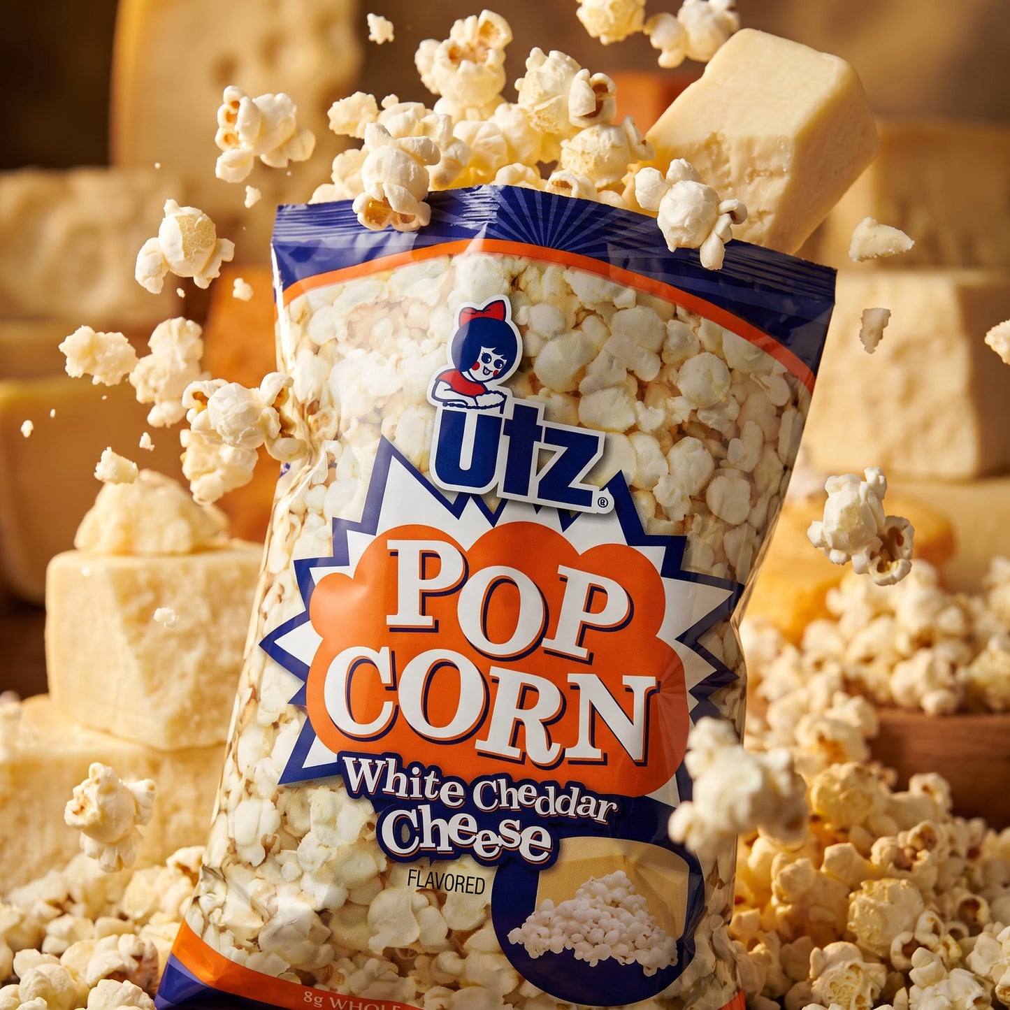 Utz Popcorn Variety Pack 6.5oz – Cheddar Cheese (2), Butter (2), White Cheddar (2) – Popcorn Variety Packs – 6 Bags