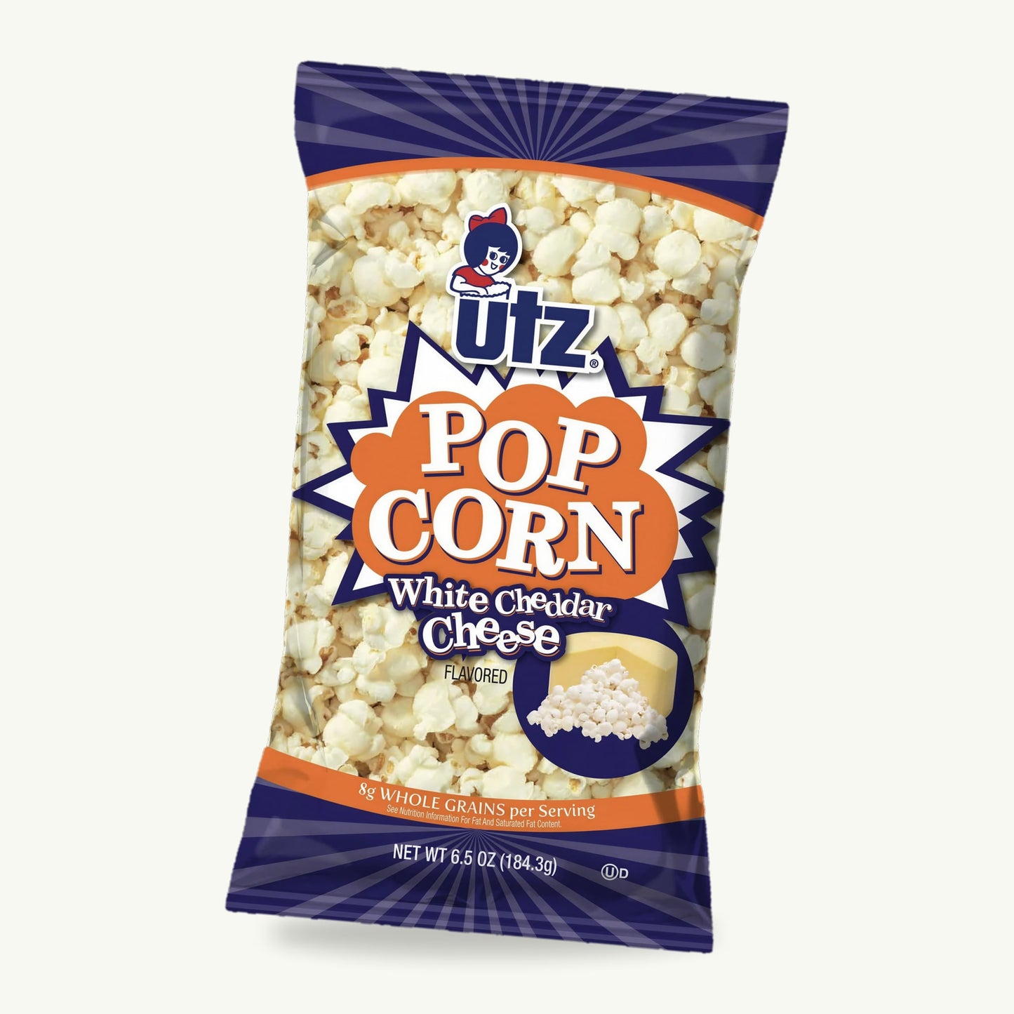 Utz Popcorn Variety Pack 6.5oz – Cheddar Cheese (2), Butter (2), White Cheddar (2) – Popcorn Variety Packs – 6 Bags